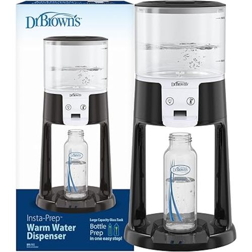 Dr. Brown's Insta-Prep Warm Water Dispenser to Instantly Prepare Baby’s Formula Bottle,Large Capacity Glass Tank with 3 Temperature Settings,Black