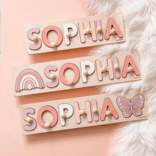 Name Puzzle Girl Wooden Toy With Butterfly at Extra Charge - Etsy