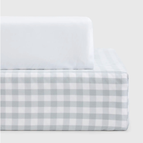 Organic Percale Gingham Crib Sheet 2-Pack