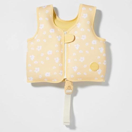 SUNNYLiFE Swim Vest - Designed for Toddlers Aged 1-2 or 24-33lbs. Constructed with Neoprene Plus a Secure Front Zip and Adjustable Safety Strap to Develop Water Confidence | Princess Swan Buttercup