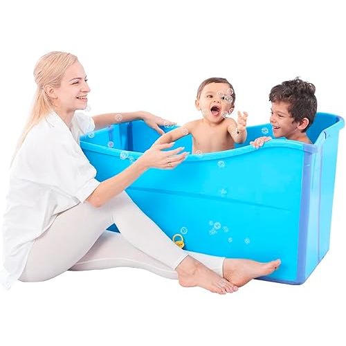 Large Foldable Bathtub for Toddler Collapsible Baby Bathtub Portable Bath tub Lightweight for Children Twins Petite Adult