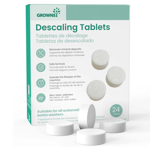 GROWNSY Descaler Tablets, 24 Count Descaling Tablets Compatible with Momcozy, Baby Brezza, Papablic Bottle Washer, Effective for All Brands of Baby Bottle Washers