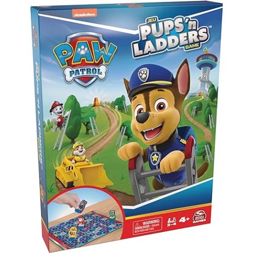 Spin Master Games, PAW Patrol Pups ‘N Ladders Game, PAW Patrol Toys, Classic Activity Toy, for Kids & Family, 2-4 Players, for Ages 4 & Up