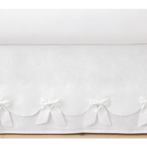 European Linen Bow Crib Skirt
