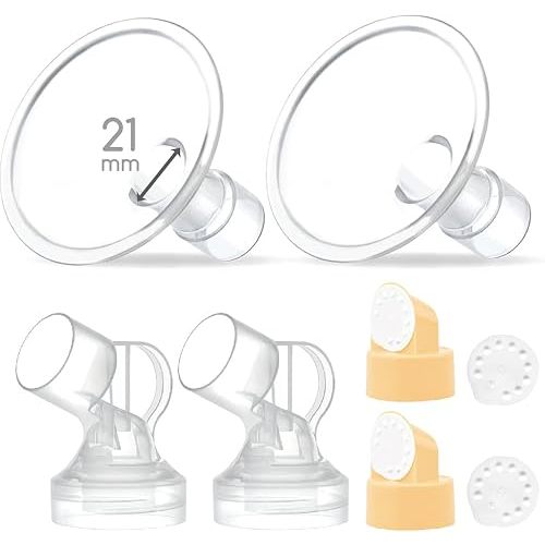 Maymom MyFit Pump Parts 21mm Compatible with Medela Breast Pump Parts Medela Flange Use on Medela Pump in Style Medela Personalfit Connector Detachable Clear