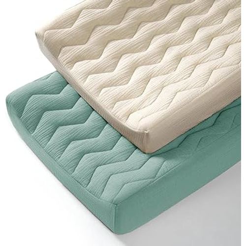 Muslin Changing Pad Cover: Baby Cotton Quilted Changing Table Cover - Soft Changing Pad Sheets for Boys Girls