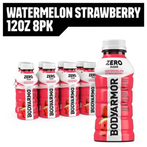 BODYARMOR Zero Sugar Watermelon Strawberry Electrolyte Sports Drink, 12 fl oz, 8 Pack Bottles