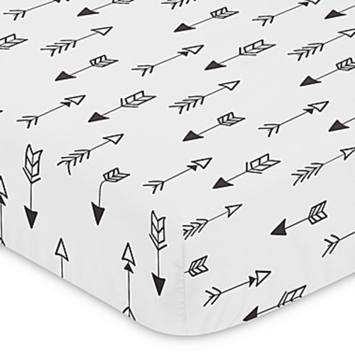 Sweet Jojo Designs® Fox Arrow Print Fitted Crib Sheet in Black/White