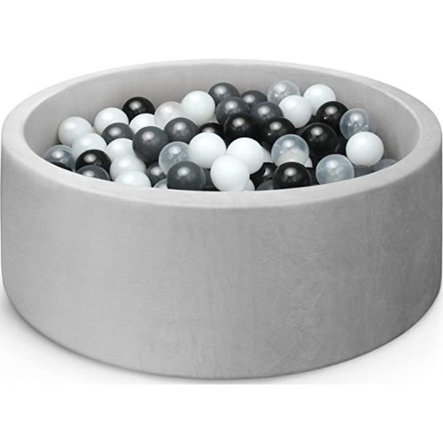 Edostory Ball Pit, ∅ 2.75in 200 Balls Included, Memory Foam Ball Pits for Toddlers Soft Children Round Playpen 35 x 12 inch - Gray