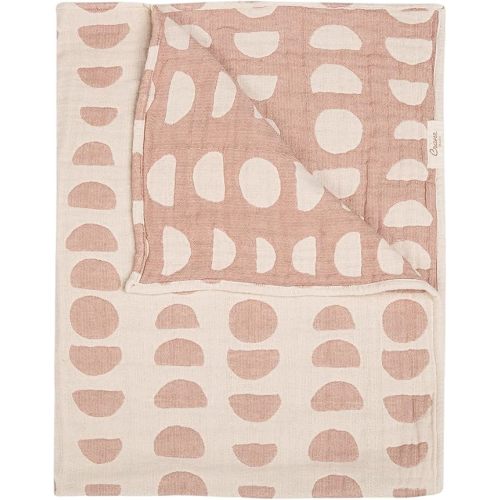 Crane Baby Blanket, Soft Cotton Jacquard Nursery and Stroller Blanket for Boys and Girls, Copper Moon Phase, 30” x 40”