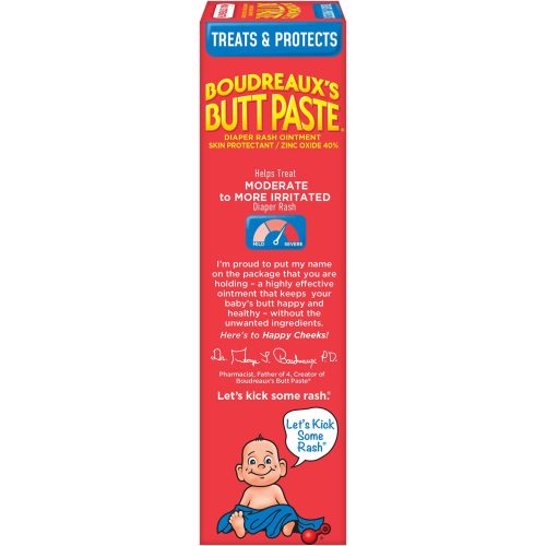 Boudreaux's Butt Paste Maximum Strength Diaper Rash Cream, Ointment for Baby, 4 oz Tube - 4 Ounce