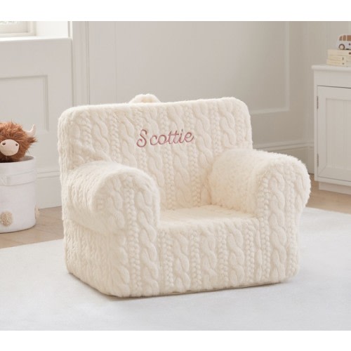 My First Anywhere Chair®, Ivory Cozy Cable Knit