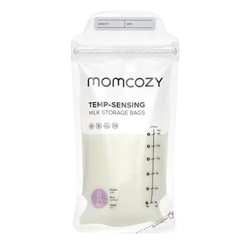 Momcozy Breastmilk Storing Bags, Temp-Sensing Discoloration Milk Storing Bags for Breastfeeding, Disposable Milk Storage Bag with 6 Ounce Self Standing, No-Leak Milk Freezer Storage Pouches, 120pcs