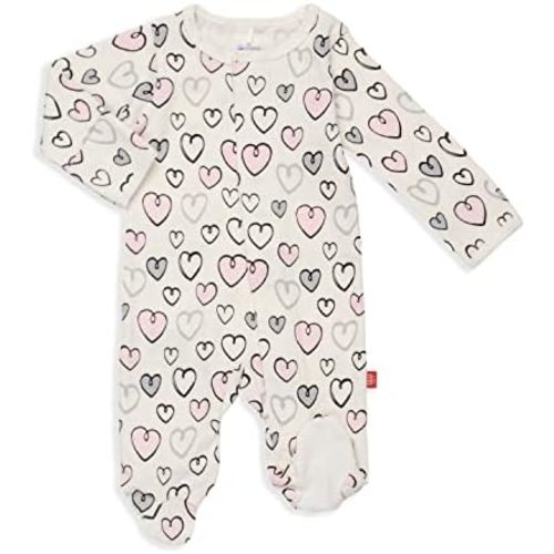 Magnetic Me Footie Pajamas - 100% Organic Cotton Baby Pajamas - Quick Magnetic Fastener Sleeper for Baby Boy and Girl