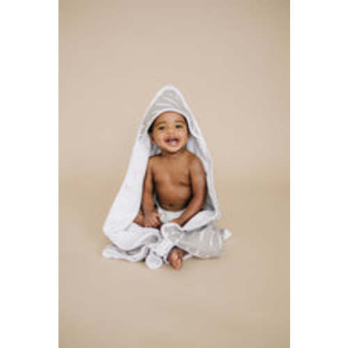Grey Dash Muslin Hooded Towel