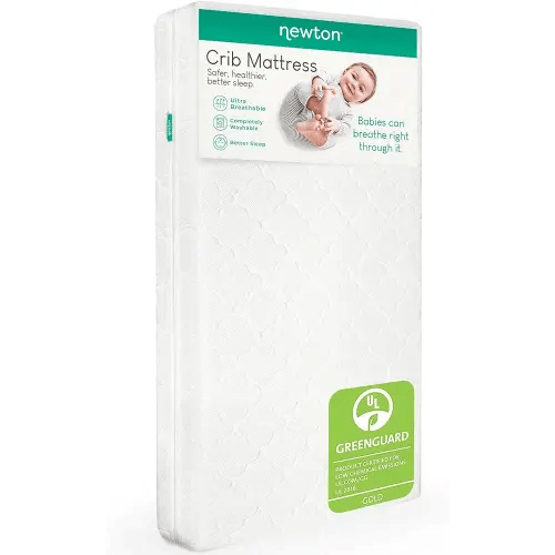 Newton Baby Crib Mattress and Toddler Bed - 100% Breathable Proven to Reduce Suffocation Risk, 100% Washable, 2-Stage, Non-Toxic Better Than Organic, Removable Cover - Deluxe 5.5" Thick- White