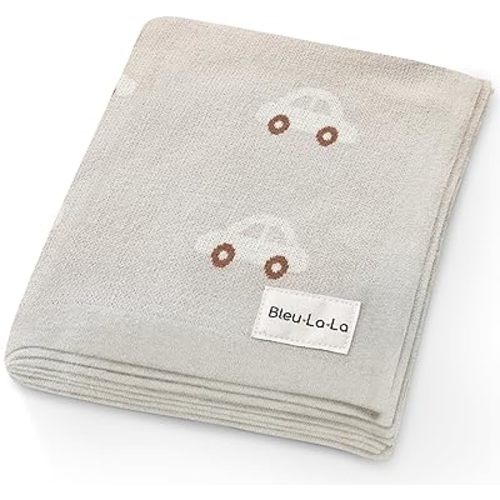 Baby Receiving Blanket for Boys 100% Cotton Buttery Soft Cozy Receiving Swaddle Crib Stroller Blanket for Shower Gift Registry for Newborns, Infants, Toddlers (Cars - Oat)