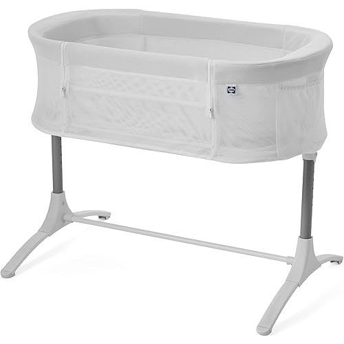 SEALY BABY Airy Dreams Breathable Bassinet & Bedside Sleeper Bed, 2 in 1 Baby Crib, Safe & Comfortable for Newborn Room Sharing, 9 Height Adjustable Settings, Storage Pocket, Drop Down Panel