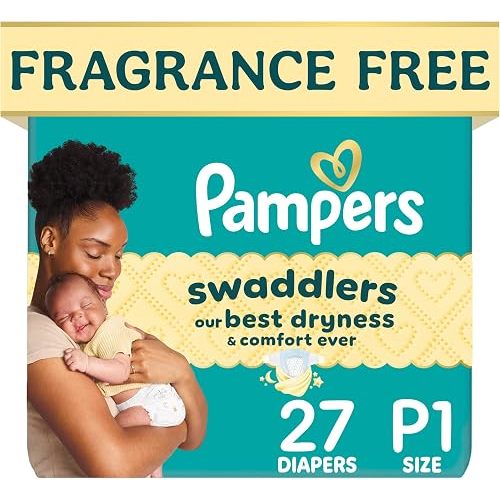Swaddlers Newborn Diapers, Size P1 (up to 6 lbs), 27 Count, Fragrance Free, Hypoallergenic, Absorbent, Pediatrician Recommended, Skin Safe