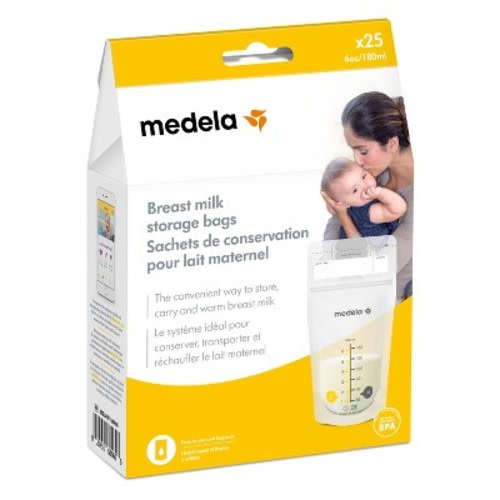 Medela Breast Milk Storage Bags 6oz/180ml, Size: 25ct