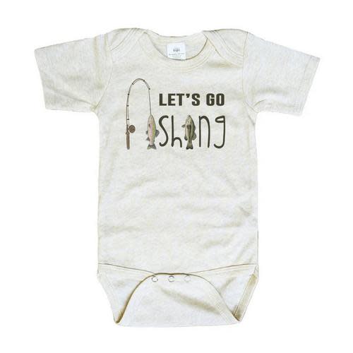 Baby Barefoot Baby Let's Go Fishing Onesie