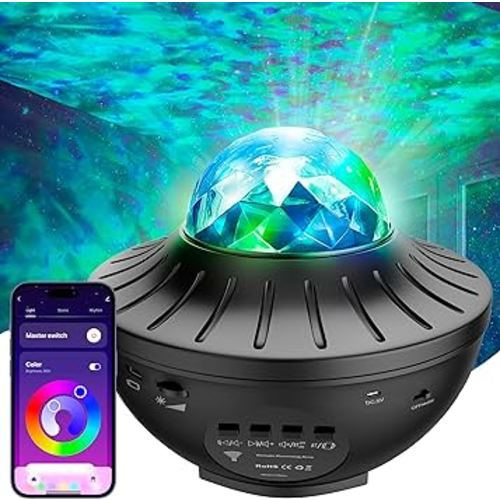 Galaxy Projector, Star Projector for Bedroom, Night Light Projector for Kids Home Gaming Room Decor Gifts, Bluetooth Speaker for Music, 21 Light Effects with Timer, APP