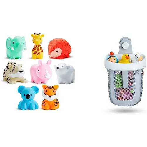 Munchkin® Bath Toy Scoop with 8pk Wild Animal Bath Toy Squirts