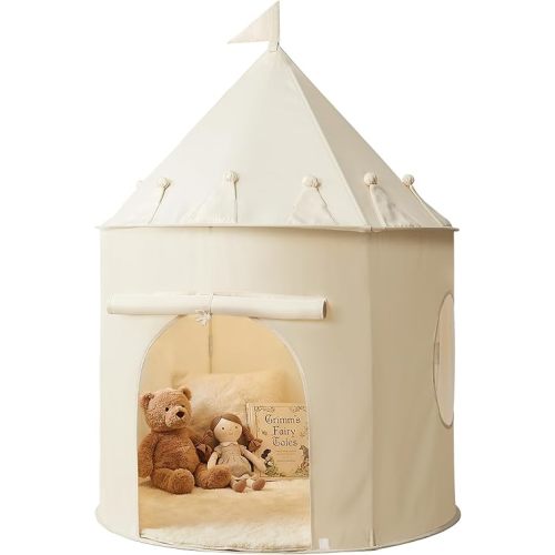 Procubby Golden Beige Kids Tent: Pop up Kids Play Tent Made by Peachskin Fabric - Toddler House for Indoor & Outdoor - Great Princess Castle for Baby