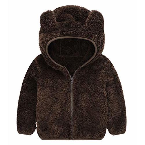 JESKIDS Toddler Girls Boys Fleece Hoody Jacket Zip Up Teddy Coat Warm Winter Outwear