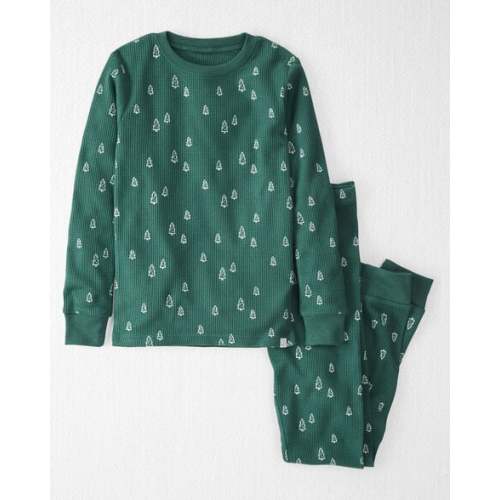 Adult Christmas Tree Print Waffle Knit Pajamas Made with Organic Cotton - Little Planet | Carter's