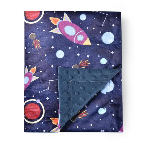 Baby Blanket Super Soft Minky Blanket Space Blanket with Dotted Backing for Newborns Nursery Stroller Receiving Toddlers Crib Bedding for Boy or Girl(30 x 40 Inch)