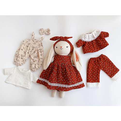 Combo Bunny Doll With Outfits, Easter Gifts, Easter Bunny For Kids, Linen Bunny Doll, Fabric Doll For Daughter, Cotton Doll, Baby Gifts
