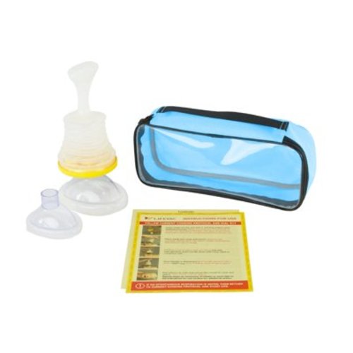 LifeVac Travel Kit, Portable Choking Rescue Device - First-Aid Emergency Suction, Adult & Baby/Kids Masks, Zip Bag, HSA/FSA Approved - Blue, 1 count