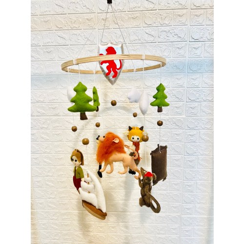 Lion , wardrobe mobile , Lucy mobile, mobile for girl , baby mobile, Lion mobile,