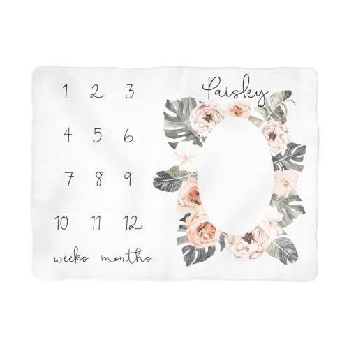 Boho floral milestone blanket