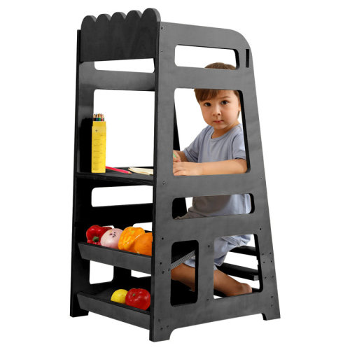 Harriet Bee Jaqual 2 - Step Stools for Kids, Adjustable Height Toddler Montessori Wooden Tower & Reviews | Wayfair