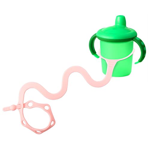 Goji Baby Bottle Bungees - Sippy Cup Holder Strap - Sippy Cup and Toy Safety Tether - Keep Essentials Within Reach - For Kids Ages 0-36 Months - BPA and Phthalate-Free - [Pink 1pk]