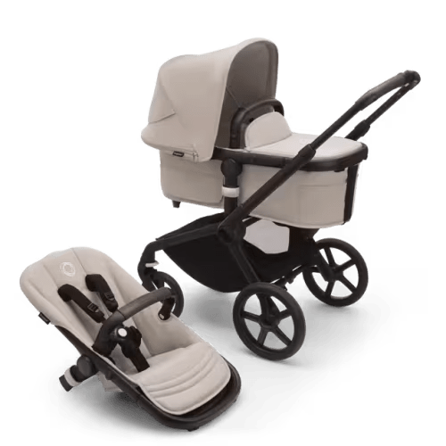 Bugaboo Fox 5 2-in-1 pram desert taupe sun canopy, desert taupe fabrics, black base | Bugaboo