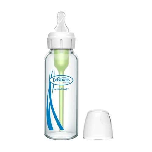 Dr. Brown’s Natural Flow® Anti-Colic Options+™ Narrow Glass Baby Bottle, with Level 1 Slow Flow Nipple