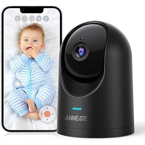 ANMEATE 3K 5MP Security Camera, Pet/Dog/Baby Camera with Phone app,Color Night Vision, Human/Pet Auto Tracking, 2-Way Audio, Night Vision, Cloud & SD Card Storage