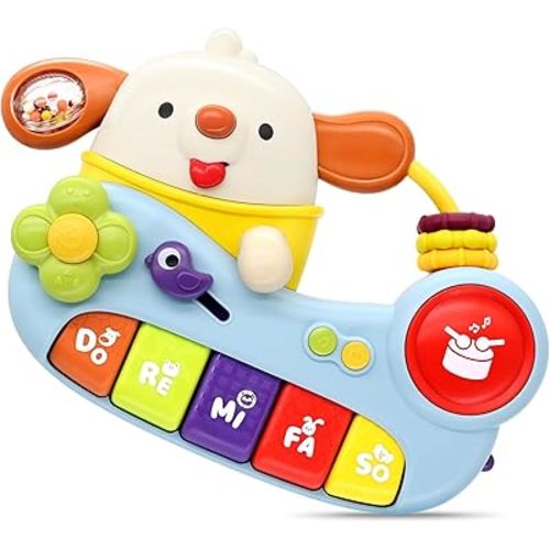Toddlers Montessori Sensory Musical Piano Keyboard Early Development Learning Educational Musical Instrument Travel Toy for Infant Baby Boy Girl Nursing Birthday