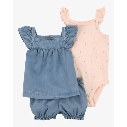 Baby 3-Piece Chambray Outfit Set - Carter's | Carter's