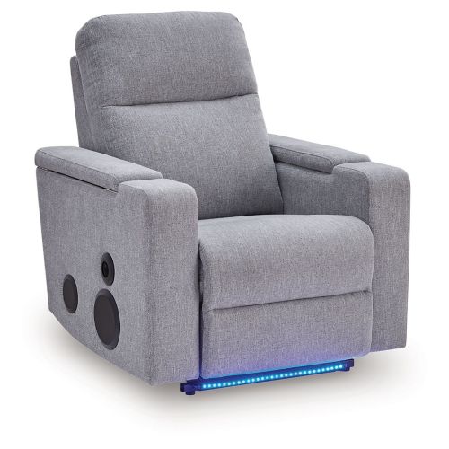 Pineland - Glider Power Recliner With Audio System - Pewter