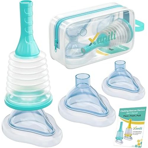 Choking Rescue Device for Kids and Adults, Portable Airway Suction Device with 3 Mask Sizes, Anti-Choking Device - Travel Kit