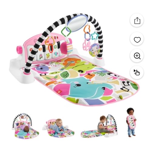 Fisher-Price Alfombra de Juego para Bebé de Gimnasio con Juguete Musical de Aprendizaje, Rosa, Que Brilla y Crece