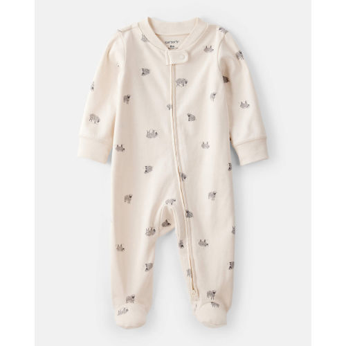 Sheep Print 100% Cotton Long-Sleeve Sleep & Play Pajamas - Ivory - Carter's | Carter's