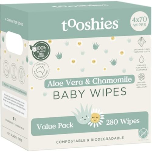 Tooshies ECO Wipes Aloe Vera & Chamomile Baby Wipes 280 pack | Woolworths
