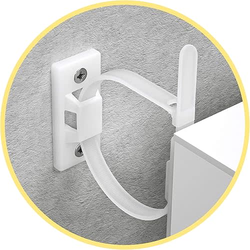 4our Kiddies Furniture Straps (6 Pack) Baby Proofing Anti Tip Furniture Anchors Kit, Cabinet Wall Anchors Protect Toddlers from Falling Furniture, Adjustable Child Safety Straps Earthquake Resistant