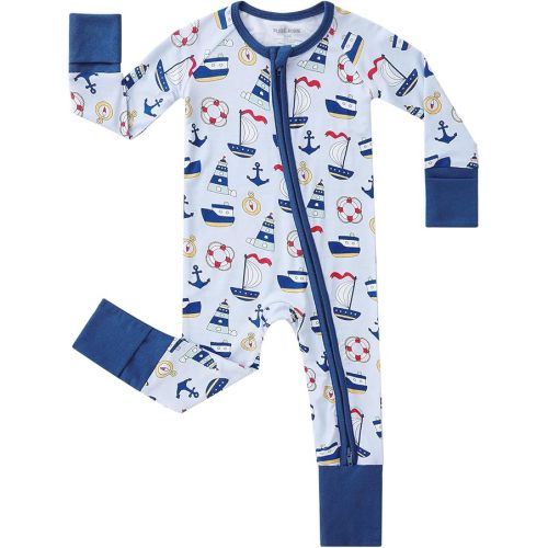 6-12 months, pureborn Baby Infant Sleeper Snug Fit Viscose from Bamboo Pajamas 0-24 Months