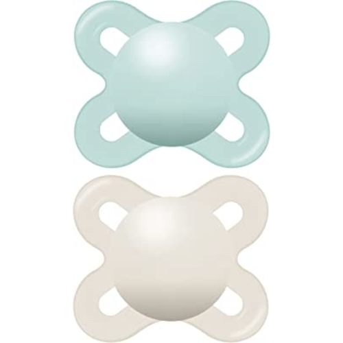 MAM Original Start Matte Newborn Baby Pacifier, Best Pacifier for Breastfed Babies, Sterilizer Case, Unisex, 0-3 Months (Pack of 2)